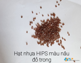 Hạt nhựa tái sinh HIPS màu nâu đỏ trong